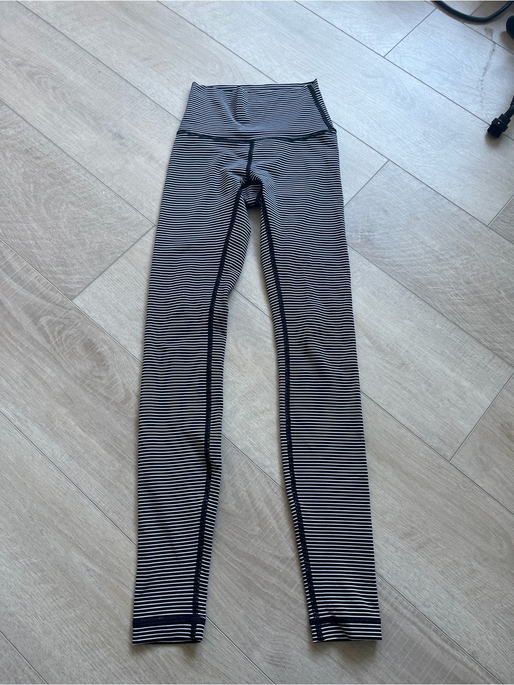 lululemon athletica Black & White Striped High-Rise Leggings